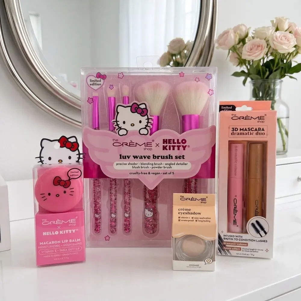 My Melody Kuromi Hello Kitty Crème Shop Beauty Makeup Bundle NWT